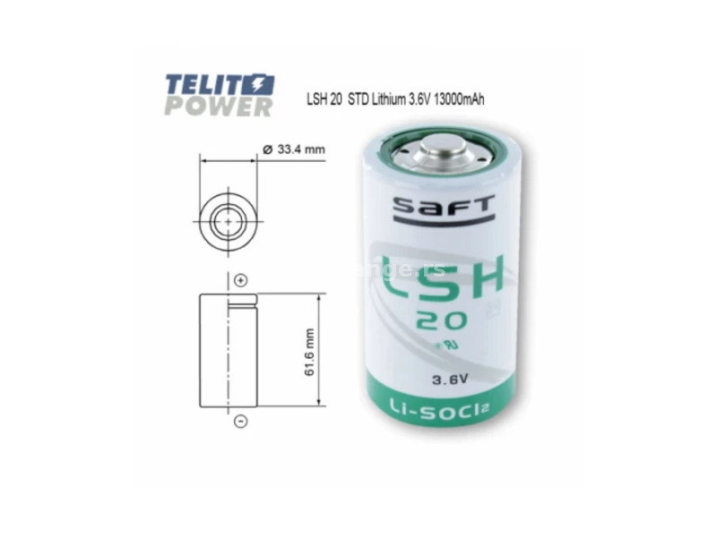 Litijum LSH20 STD 3.6V 13000mAh SAFT