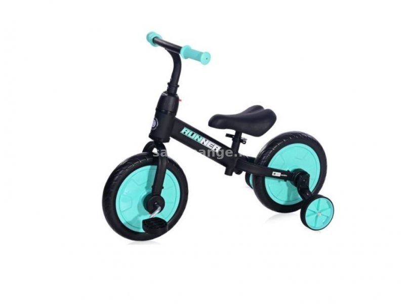 LORELLI BERTONI BALANCE BIKE RUNNER 2u1 BLACK&amp;TURQUOISE