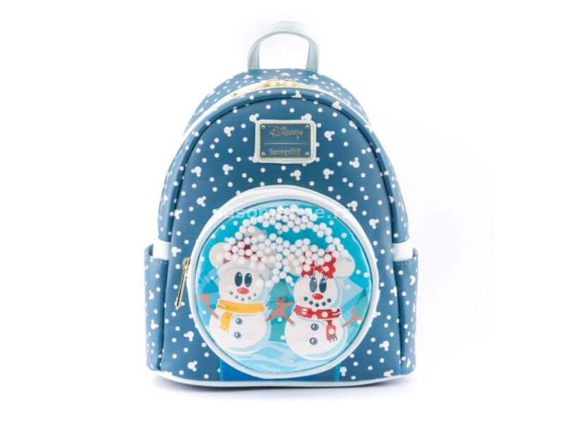 Loungefly disney snowman minnie mickey snow globe mini backpack ( 050570 )