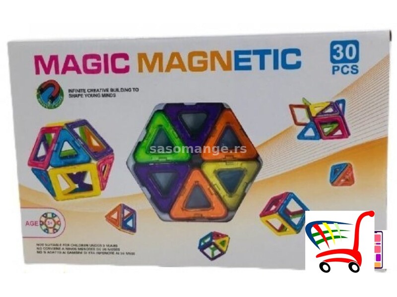 Magnetni 3D set za decu -30 delova-IGRACKA-IGRE-IGRE - Magnetni 3D set za decu -30 delova-IGRACKA...