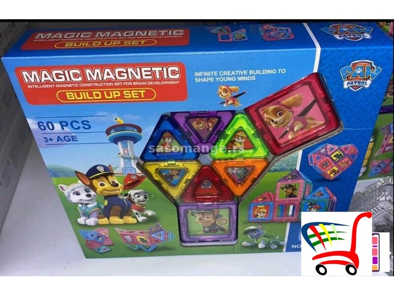 Magnetni 3D set za decu -60 delova-IGRACKA-IGRE-IGRE - Magnetni 3D set za decu -60 delova-IGRACKA...