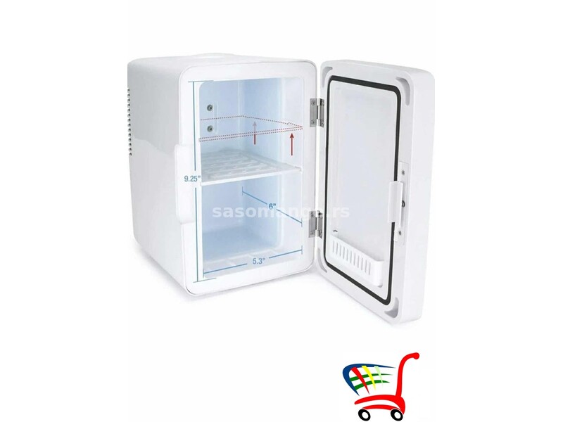 mali mini frižider sa led svetlom i ogledalom - 220v i 12v - mali mini frižider sa led svetlom i ...