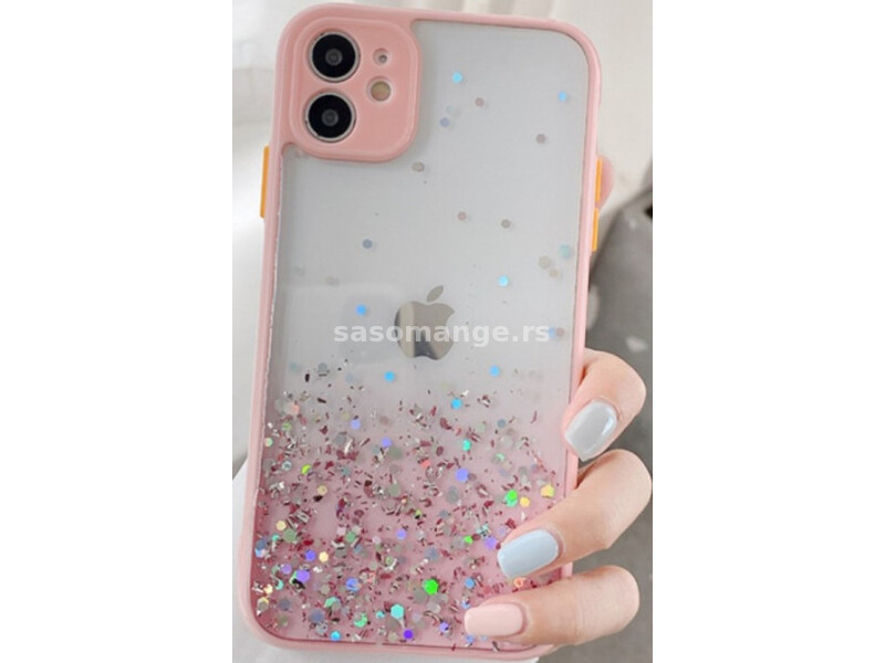 MCTK6-IPHONE 12 Furtrola 3D Sparkling star silicone Pink