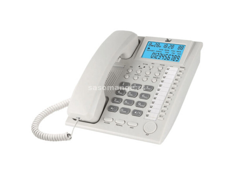 MeanIT analogni telefon, stoni, LCD ekran, bela - ST200 white