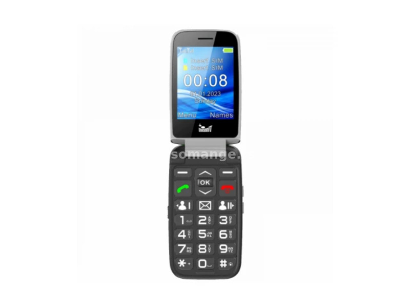 MeanIT Mobilni telefon sa velikim ekranom u boji 2,8" - Crni - SENIOR FLIP MAX Black