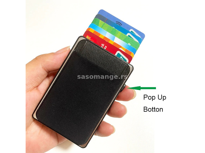 Novcanik za kartice i novac sa RFID zastitom elastik crni