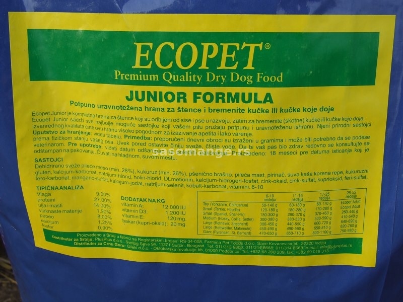 Farmina Eco pet junior 18kg - 4360 uracunata dostava