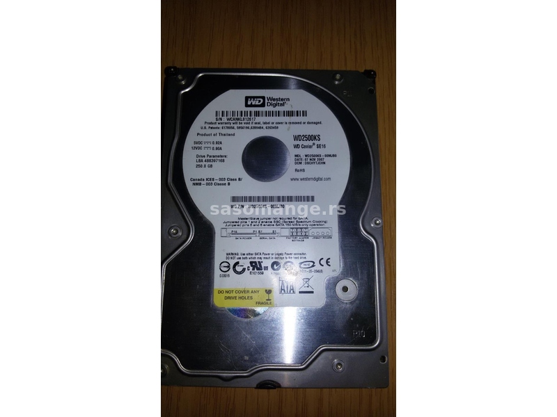 Western Digital 250 Gb Sata II hard disk