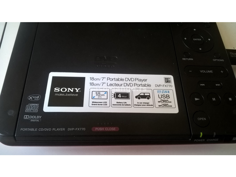 Xvid i MP3 plejer Sony Baterija 4h 7 inča (18cm) Napajanje 12V punjačem ili sa akumulatora