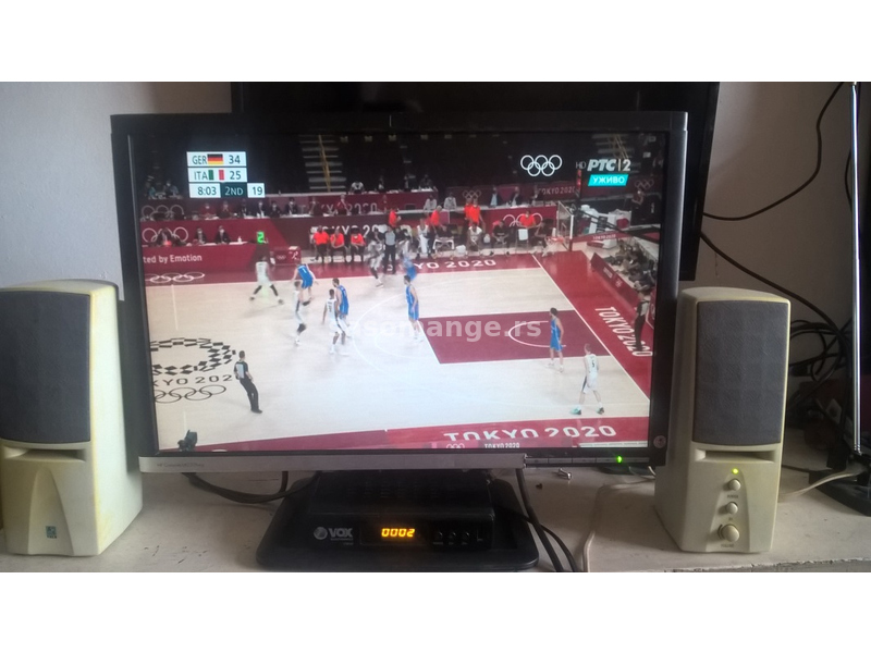 DVB-T2 komplet Set top box + daljinac + LCD TV 56cm