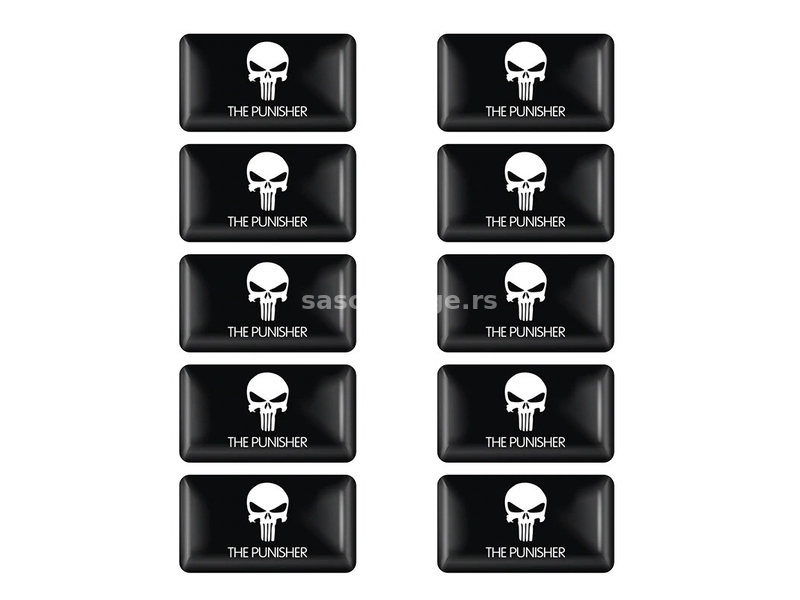 The Punisher Skull crne kapice za ventile 4 komada+ privezak