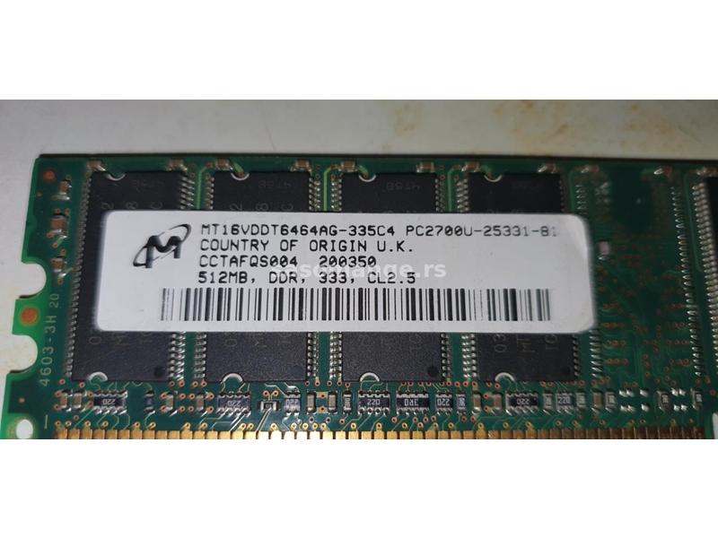 ram DDR1 MICRON 512 Mb( United Kingdom)
