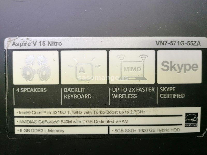 Acer Nitro VN7 571,i5 4 gen,Nvidia 840m Gamer