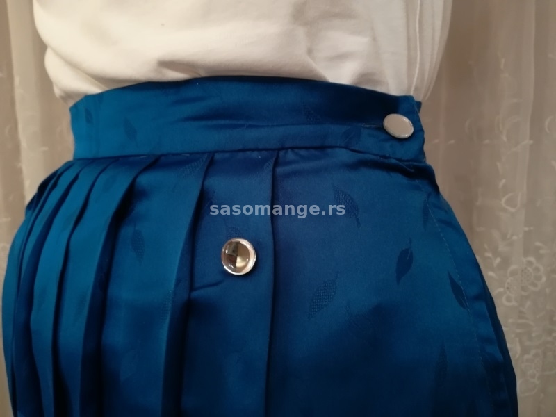 Suknja plisirana plava