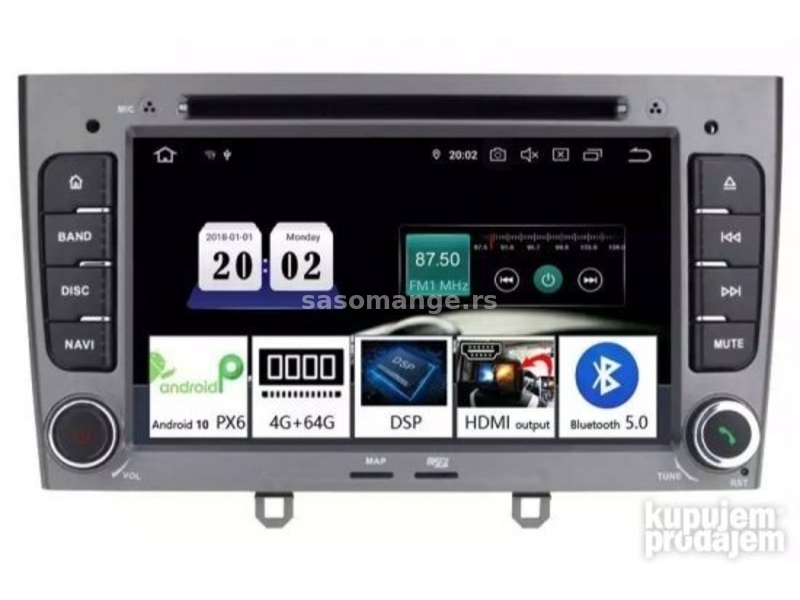 Peugeot 308 408 7inca Android Multimedija Navigacija GPS