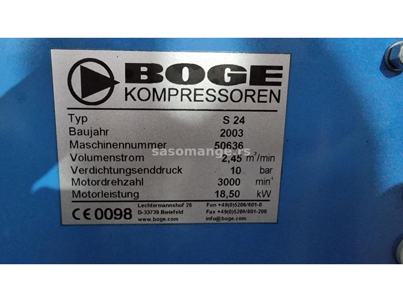Vijčani kompresor BOGE S24 - 18,5 kW