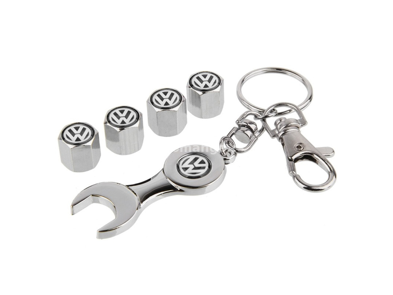 Kapice za ventile Volkswagen 4 komada + privezak za ključeve