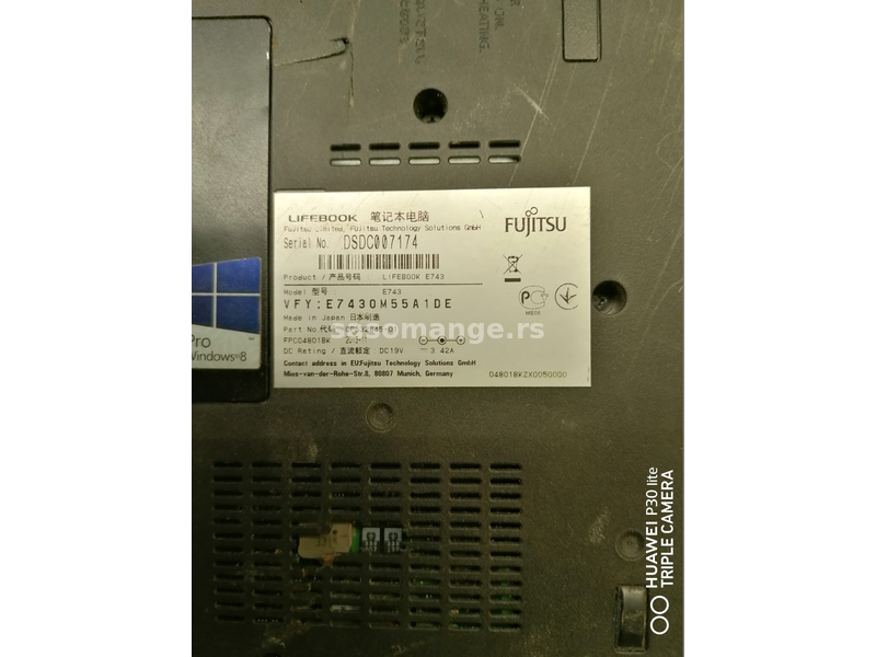 Fujitsu Lifebook E743 i5,128ssd,4gb
