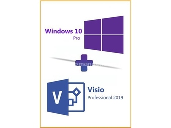 Box paket Windows 10 pro i Microsoft Visio 2019