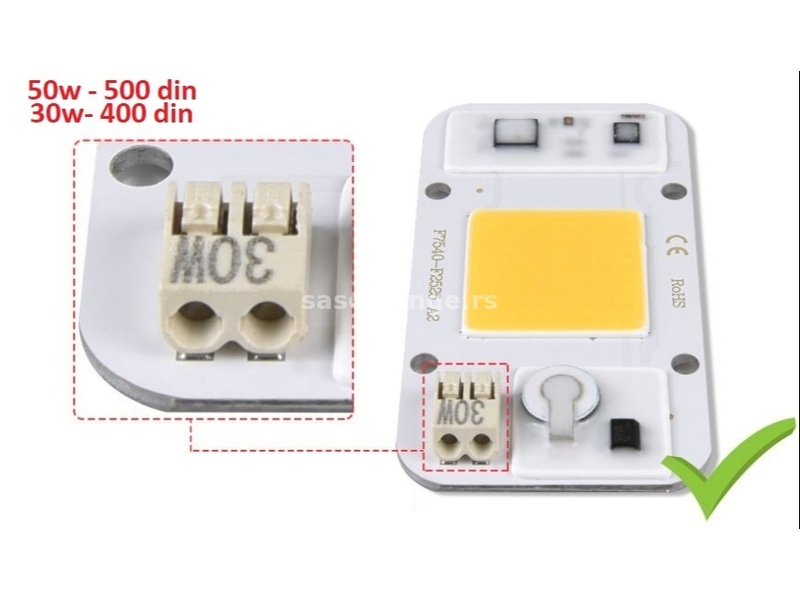 Led dioda chip 50w 220v sa KONEKTOROM bez lemljenja