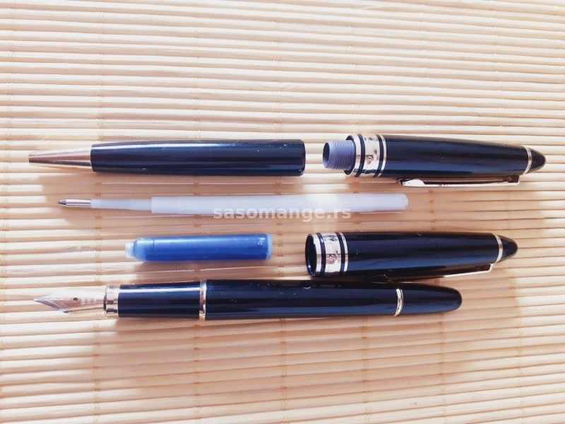 Komplet nalivpero i hemijska olovka, crni
