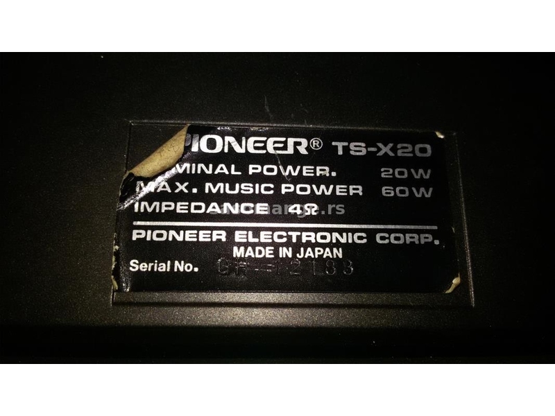 zvucnici Pioneer TS-X20 3-sistemski Japan