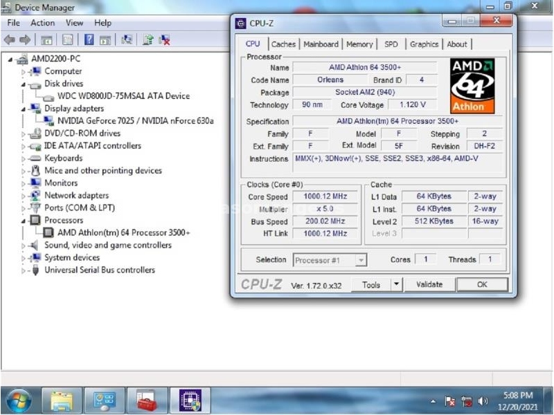 Athlon 3500+ / 64 bit / @ 2,2 Ghz / AM2