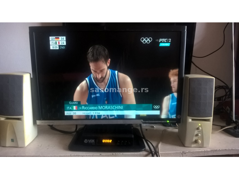 DVB-T2 komplet Set top box + daljinac + LCD TV 56cm