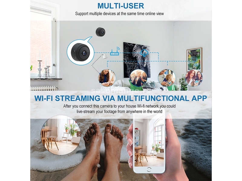 Mini IP bezbednosna kamera 1080P Wi-Fi nadzorna kamera Babi Monitor A9