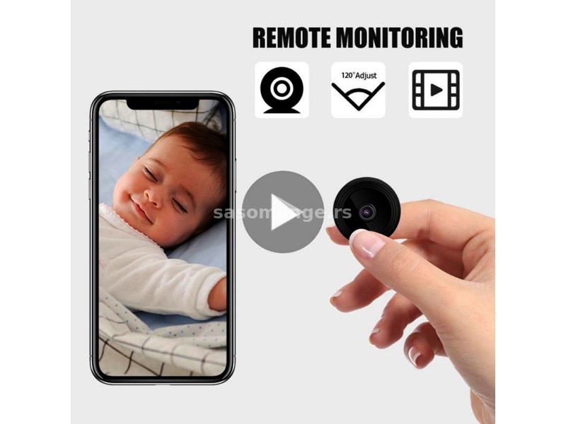 Mini IP bezbednosna kamera 1080P Wi-Fi nadzorna kamera Babi Monitor A9