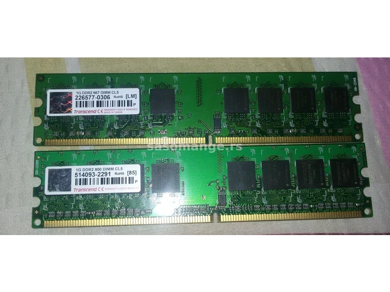 RAM DDR2 Transcend 2 x 1 Gb