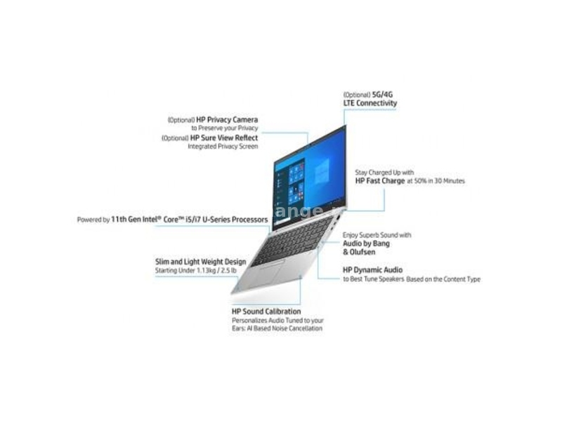 HP EliteBook 840 G8 358P1EA(Silver)Full HD IPS, Intel i5-1135G7, 8GB, 256GB NVMe PCIe M.2 Win 10 Pro