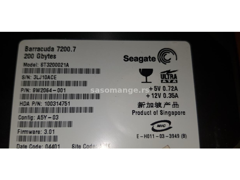 hard disk Seagate 200 Gb Ata