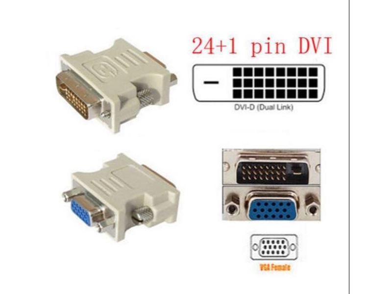 DVI-D (24+1) muški na VGA ženski adapter