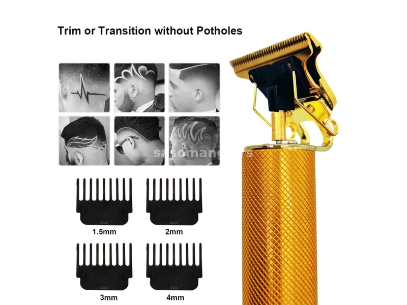 Profesionalna elektricna masinica trimer za kosu i bradu zlatna