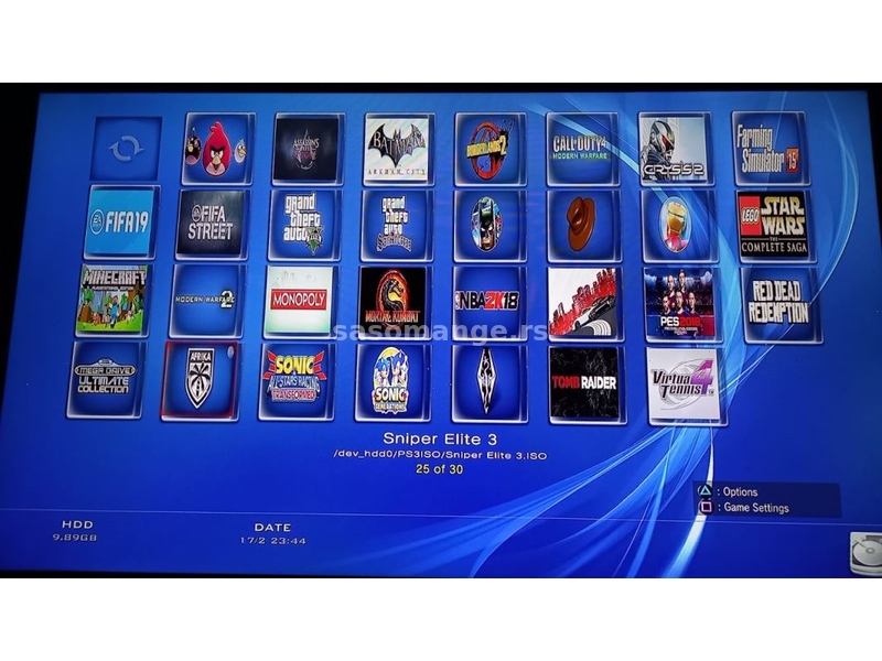 Sony PS3 ČIPOVAN, 250GB Super Slim, pun igara (30), Playstation 3
