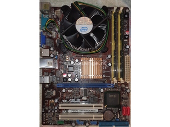 Maticna ploca Asus P5KPL + Intel procesor + kuler + ram + kablovi