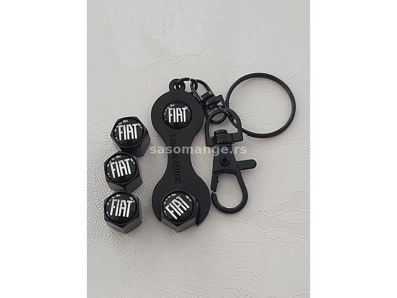 Kapice za ventile Fiat + privezak za ključeve