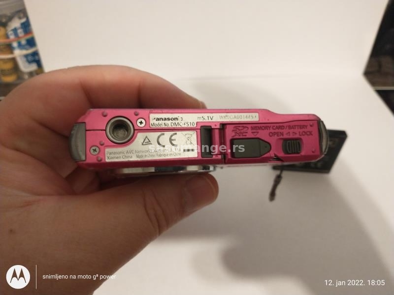 PANASONIC DMC-FS10 kompaktni fotoaparat-pink