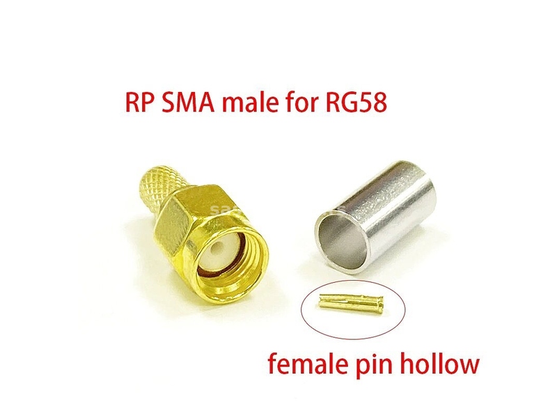 RP-SMA konektor muski za kabal RG58, RG142, RG400 (RP SMA)