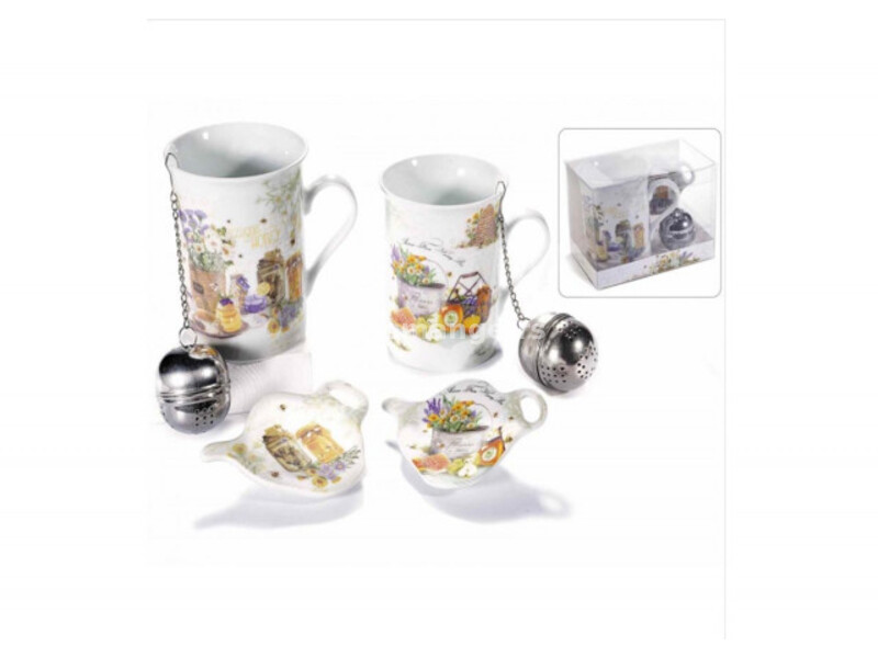 Poklon šolja sa tanjirićem i infuzorom porcelan Art from italy f720499