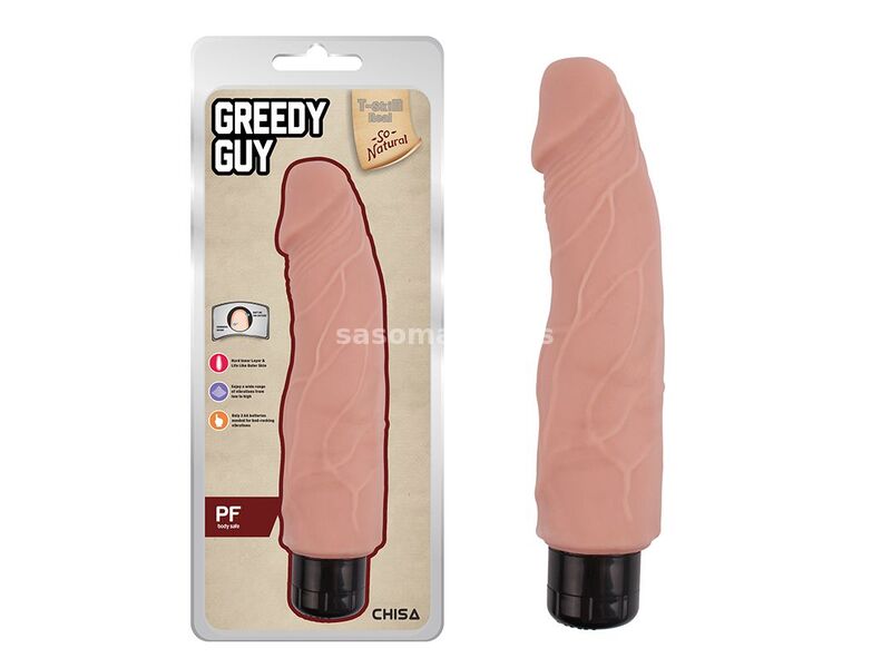 Mekani Realisticni Vibrator 24cm Greedy Guy Flesh