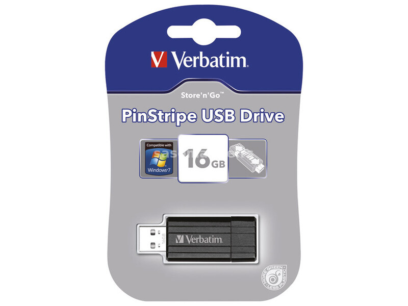 Memorija USB 16Gb PinStripe Verbatim 49063 crna blister