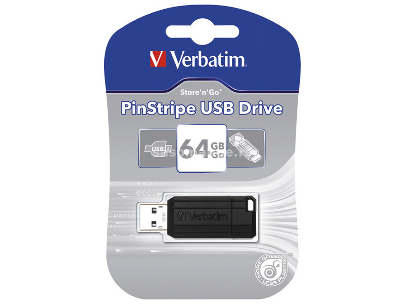 Memorija USB 64Gb PinStripe Verbatim 49065