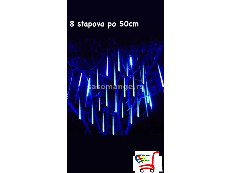 Meteorska kisa Plava 8 stapova po 50cm duzine POSLEDNJI - Meteorska kisa Plava 8 stapova po 50cm ...