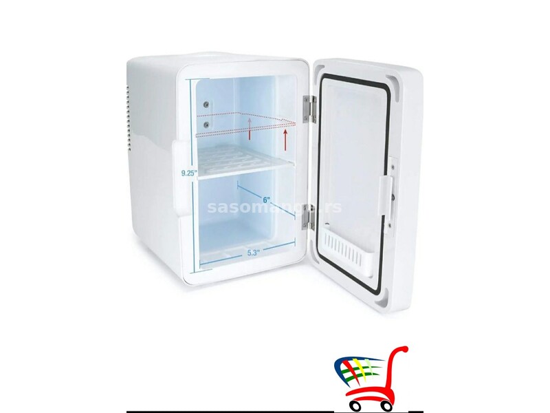 Mini frižider mali sa ogledalom i led svetlom - 220v i 12v - Mini frižider mali sa ogledalom i le...