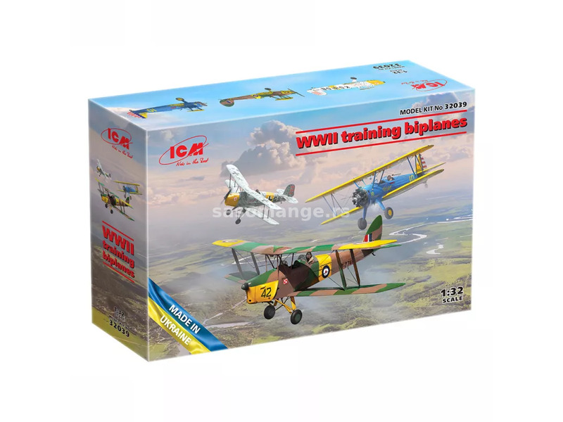 WWII Training Biplanes (Bücker Bü 131D, DH.82A Tiger Moth, Stearman PT-17) 1:32