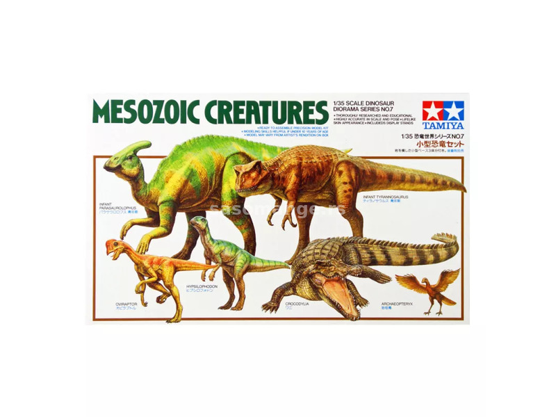Model Kit Dinosaur - Mesozoic Creatures Set Diorama
