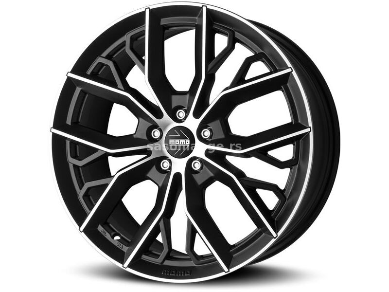 Alu felna 16x7J 5/100 ET40 Momo Massimo Matt Black Diamond Cut