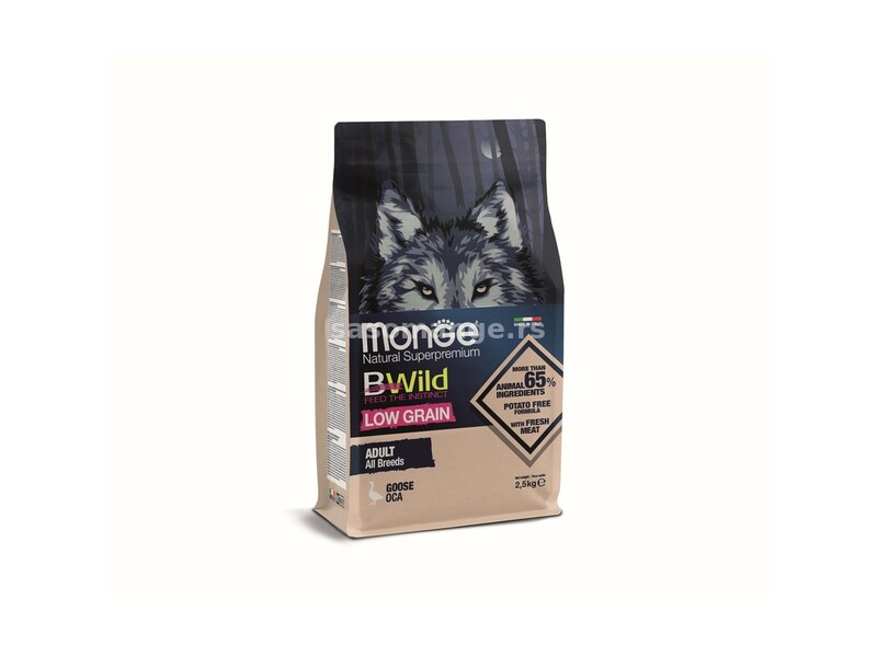 Monge BWild hrana za pse Low free - guska 2.5kg